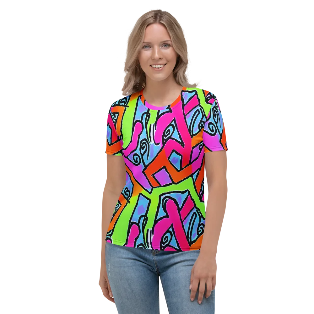 Electric Mosaic on Women's Crew Neck T-Shirt — Front