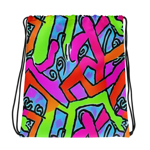 Electric Mosaic on a Drawstring Bag