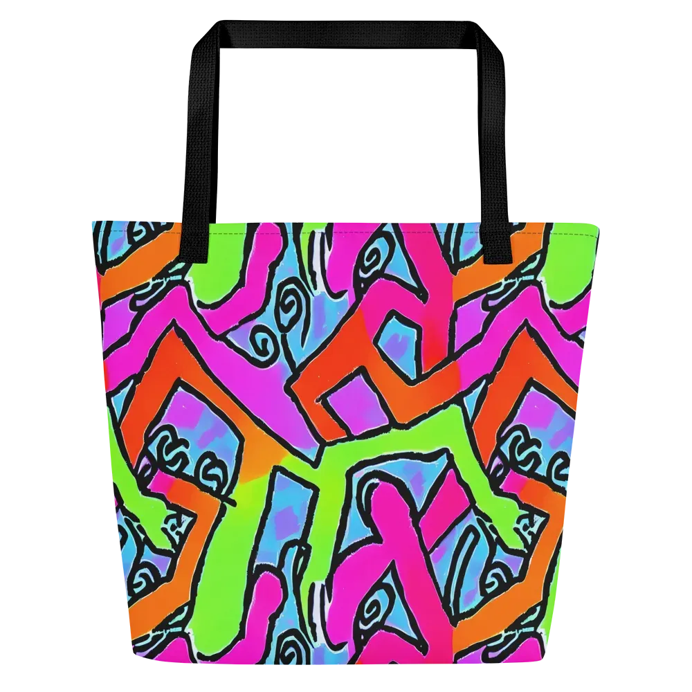 Electric Mosaic on Large Tote Bag W/ Pocket — Front