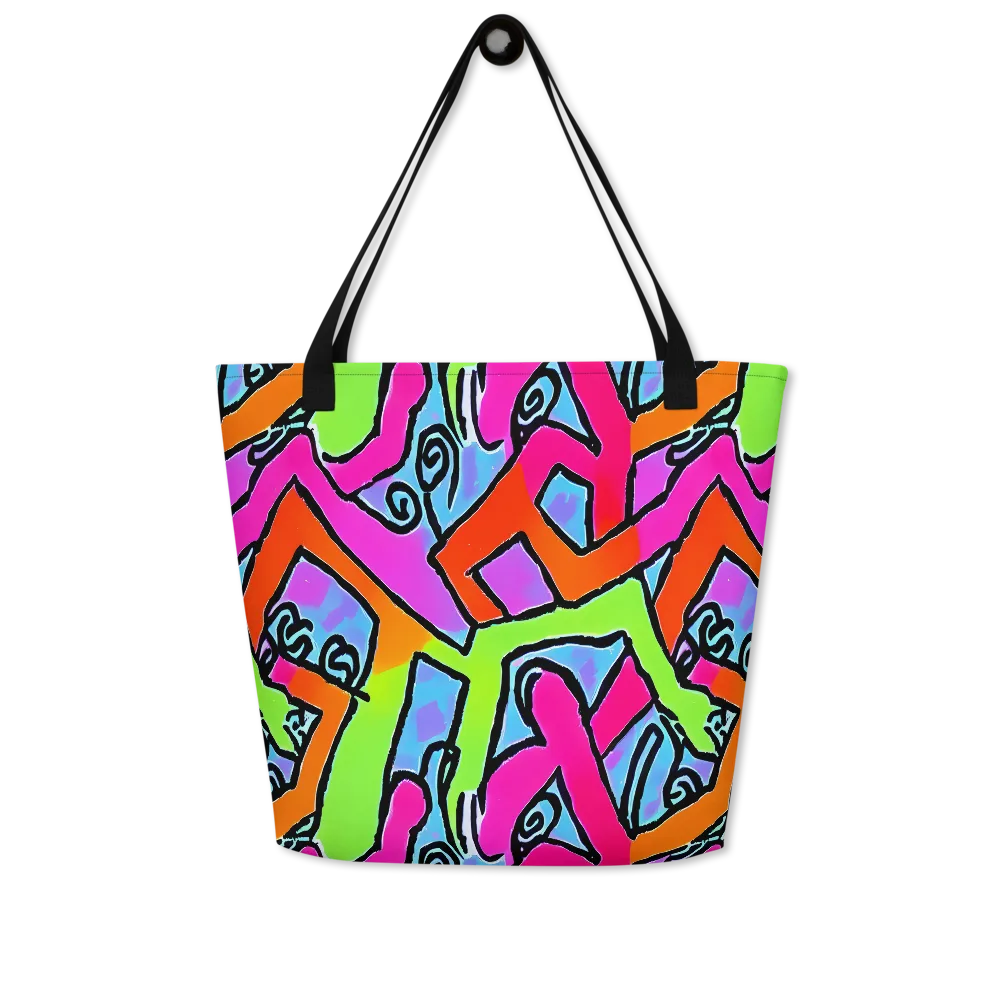 Electric Mosaic on Large Tote Bag W/ Pocket — Front
