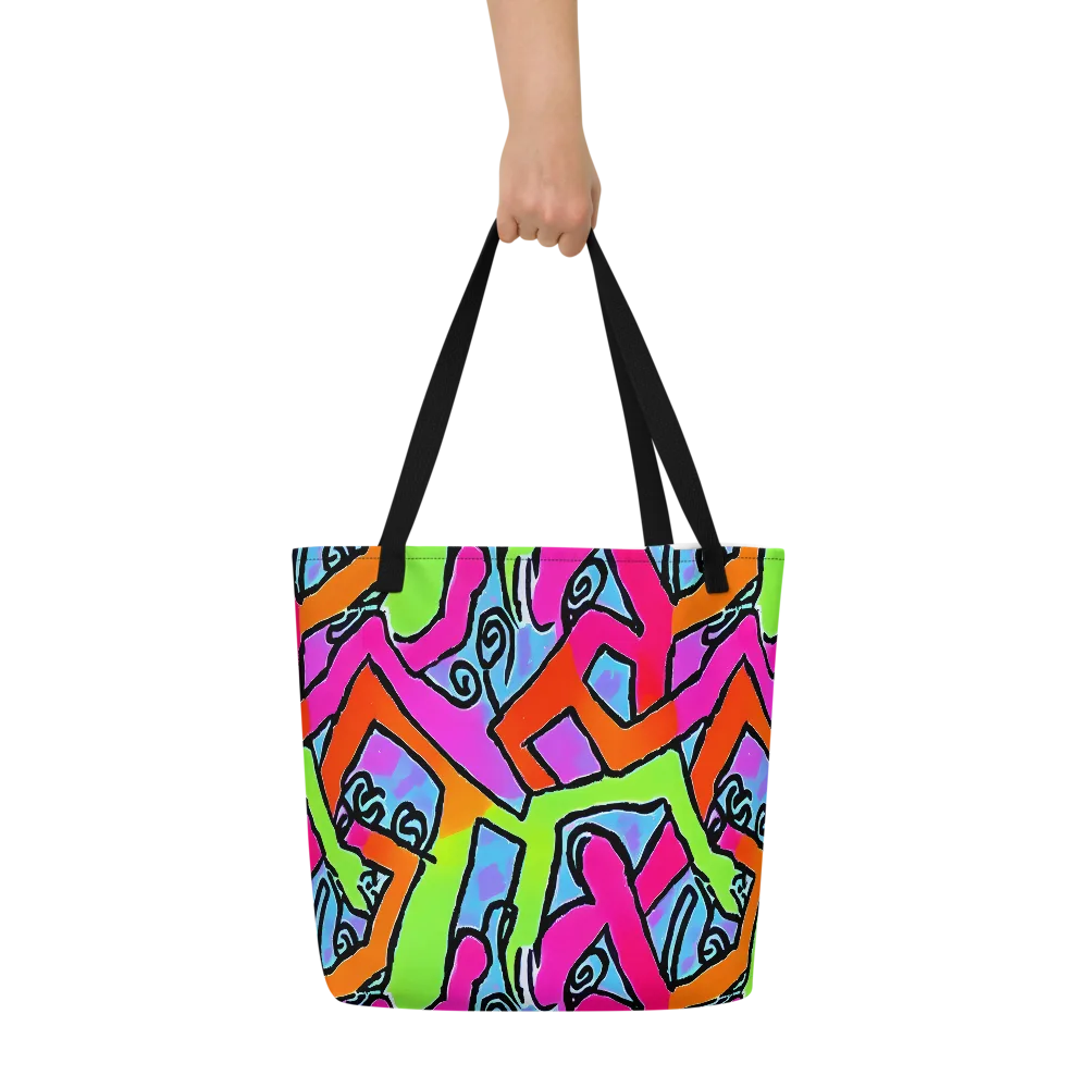 Electric Mosaic on Large Tote Bag W/ Pocket — Front