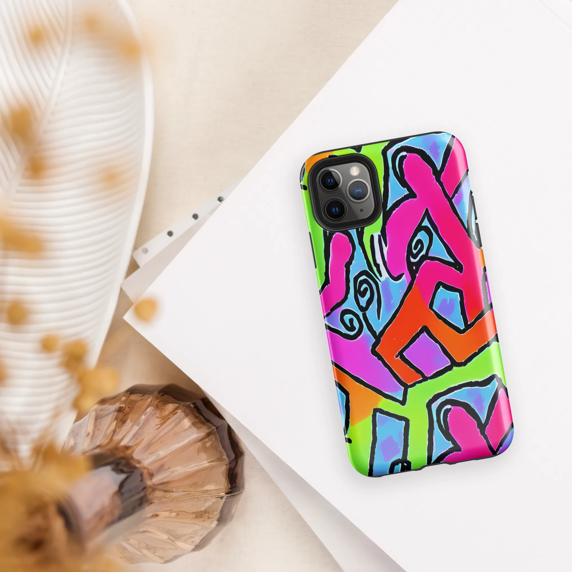 Electric Mosaic on Tough Case for iPhone® — Front