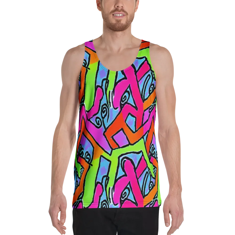 Electric Mosaic on Men's Tank Top — Front