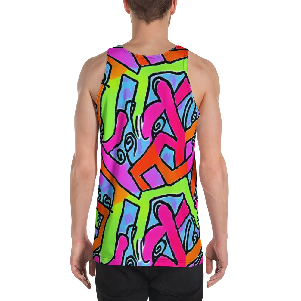 Electric Mosaic on Men's Tank Top — Back