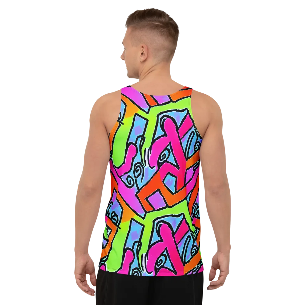 Electric Mosaic on Men's Tank Top — Back