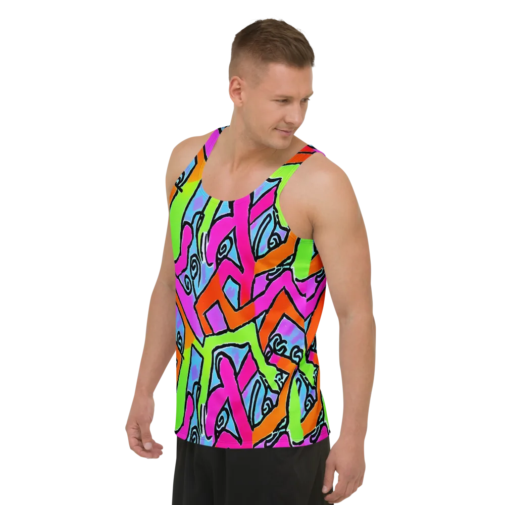 Electric Mosaic on Men's Tank Top — Left Front