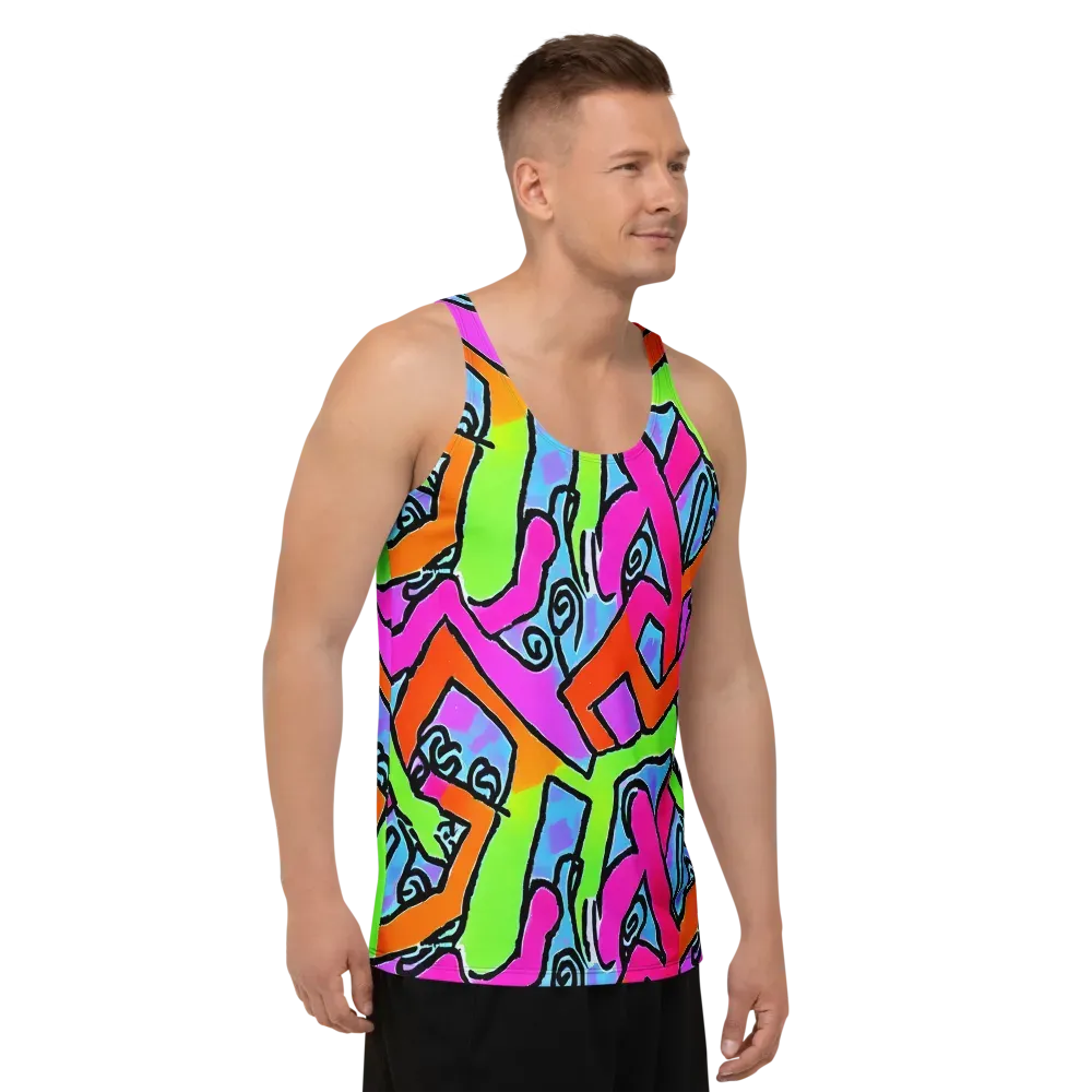 Electric Mosaic on Men's Tank Top — Right Front