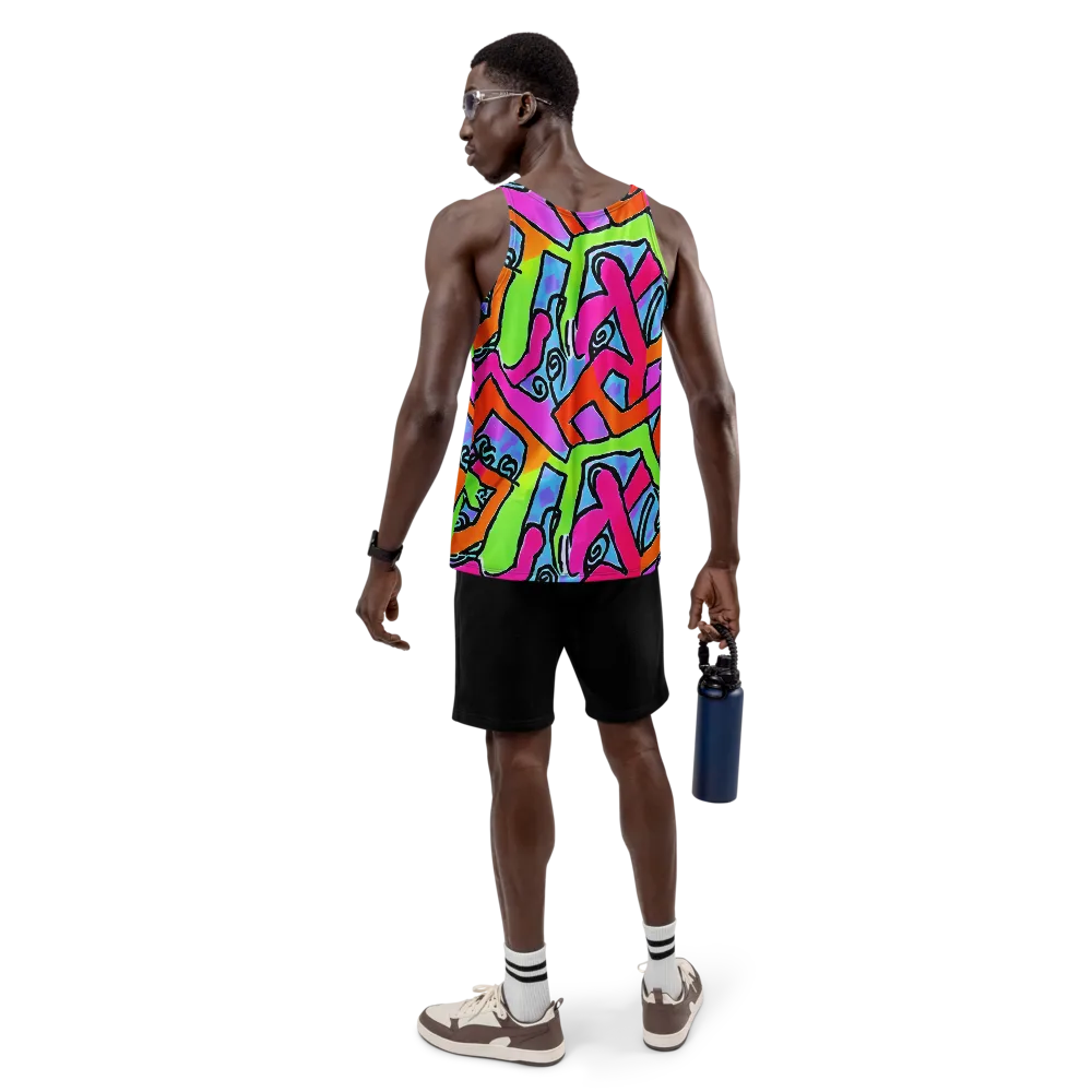 Electric Mosaic on Men's Tank Top — Back
