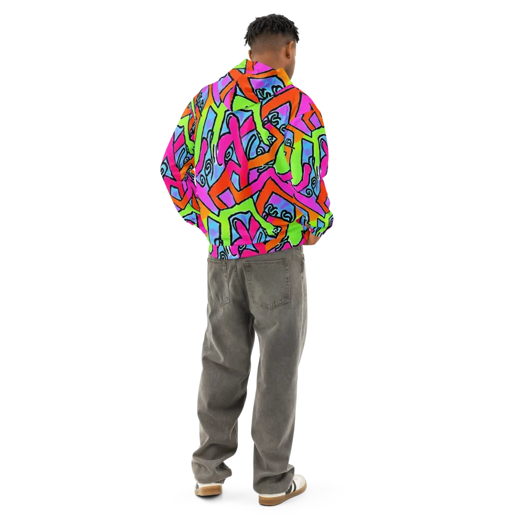 Electric Mosaic on Cotton Hoodie — Back