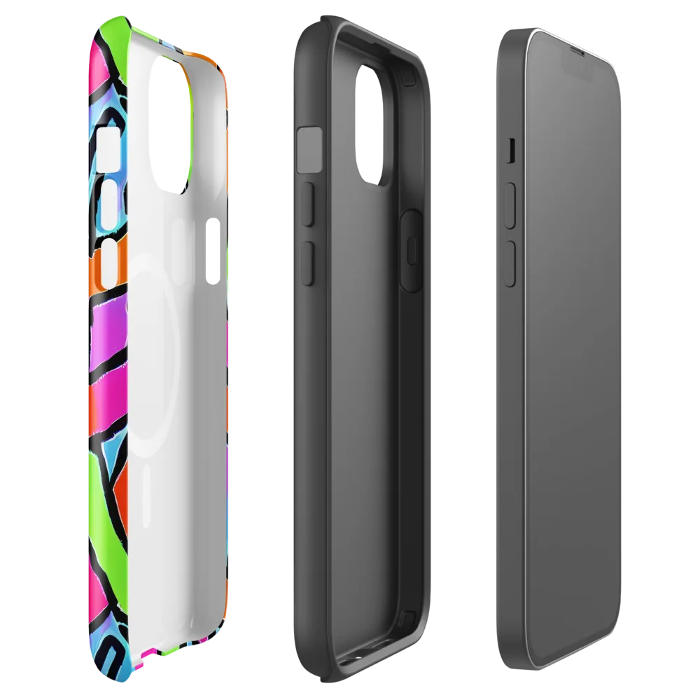 Electric Mosaic on MagSafe Tough Case for iPhone® — Front