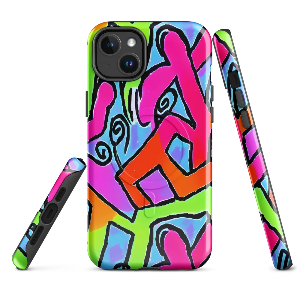 Electric Mosaic on MagSafe Tough Case for iPhone® — Front