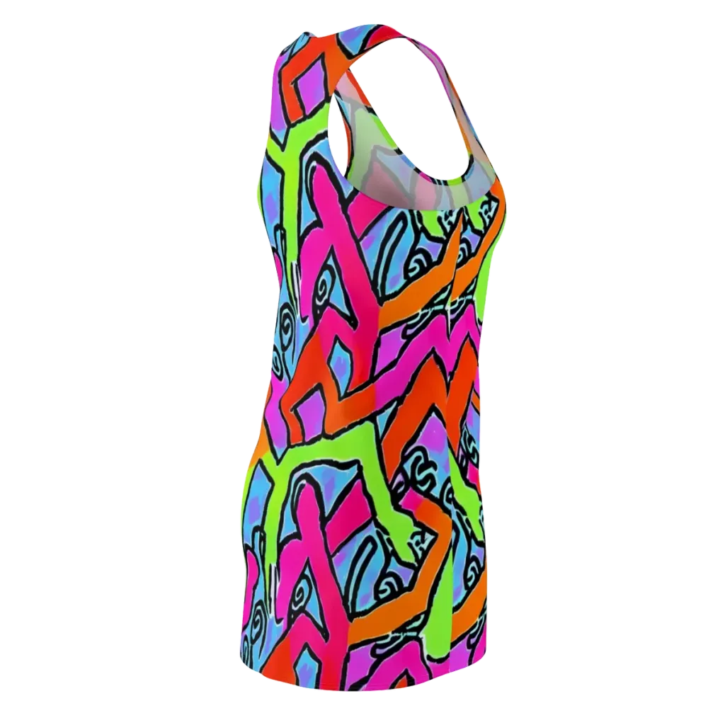 Electric Mosaic on Racerback Dress — Back Side