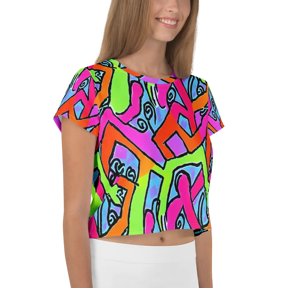 Electric Mosaic on Crop Tee — Right