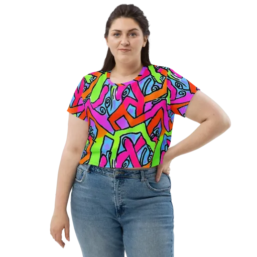 Electric Mosaic on a Crop Tee