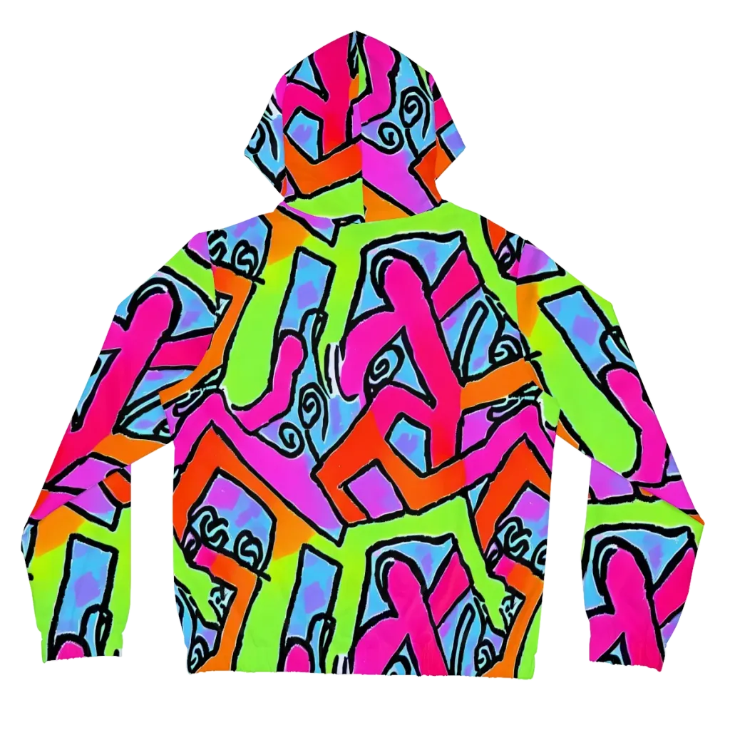 Electric Mosaic on Women's Full-Zip Hoodie — Back