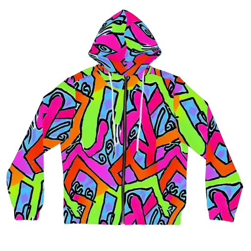 Electric Mosaic on a Women's Full-Zip Hoodie