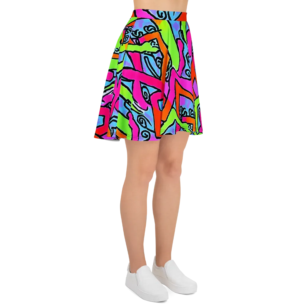 Electric Mosaic on Skater Skirt — Right