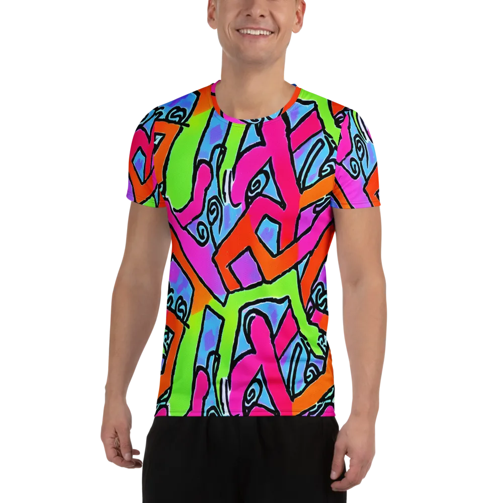 Electric Mosaic on Men's Athletic T-Shirt — Front