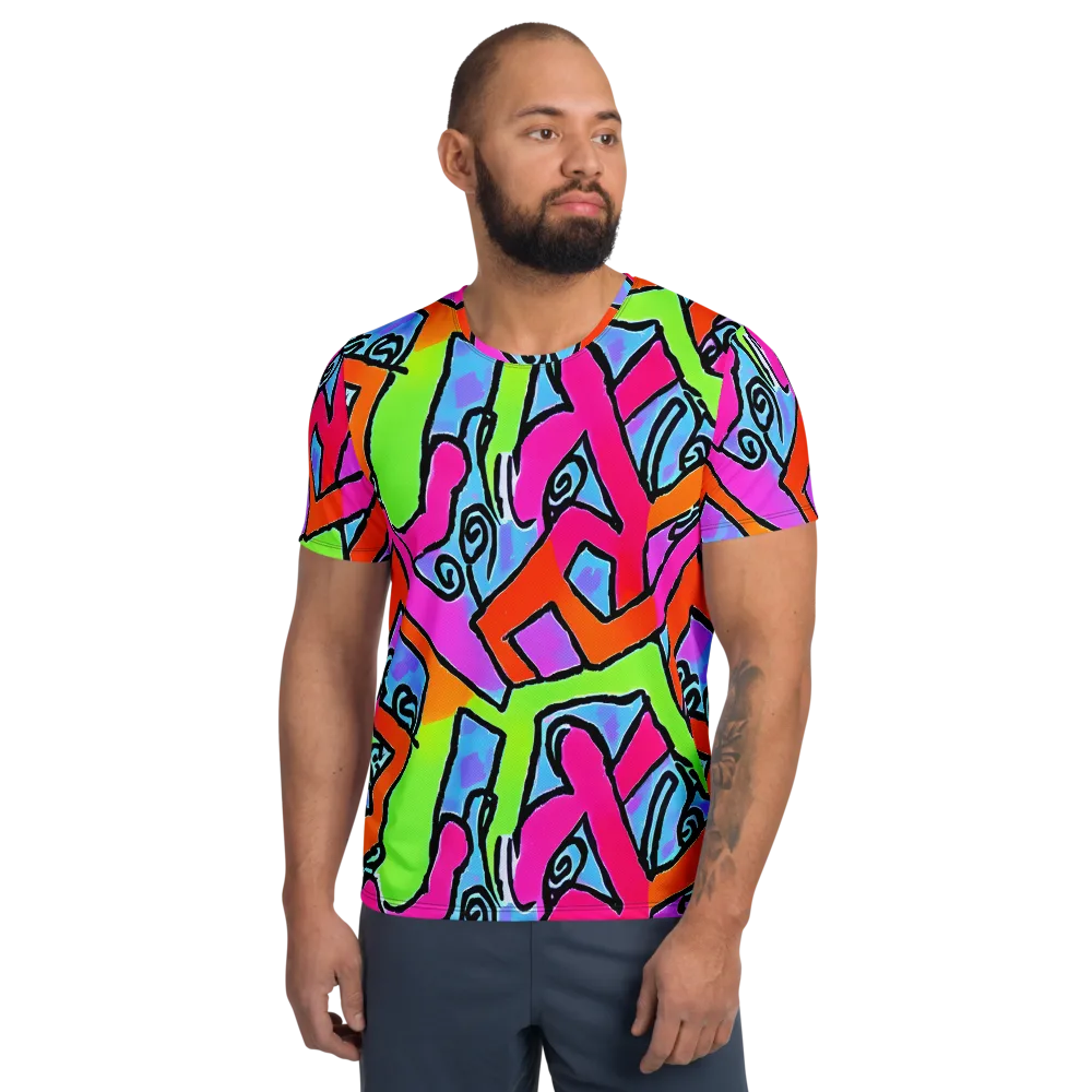 Electric Mosaic on Men's Athletic T-Shirt — Front