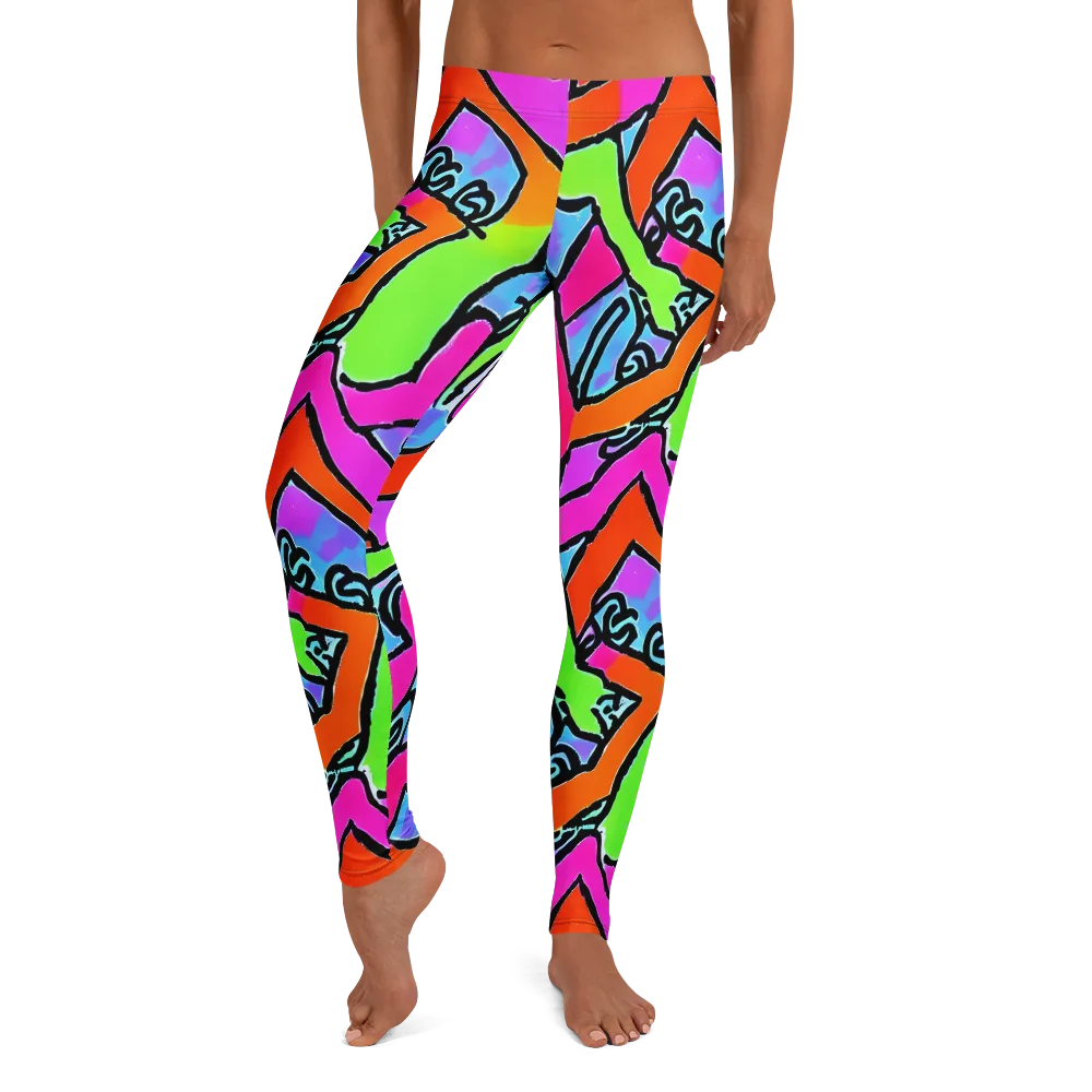 Electric Mosaic on Leggings — Front