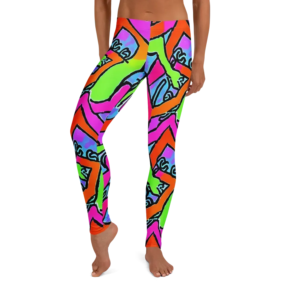Electric Mosaic on Leggings — Front