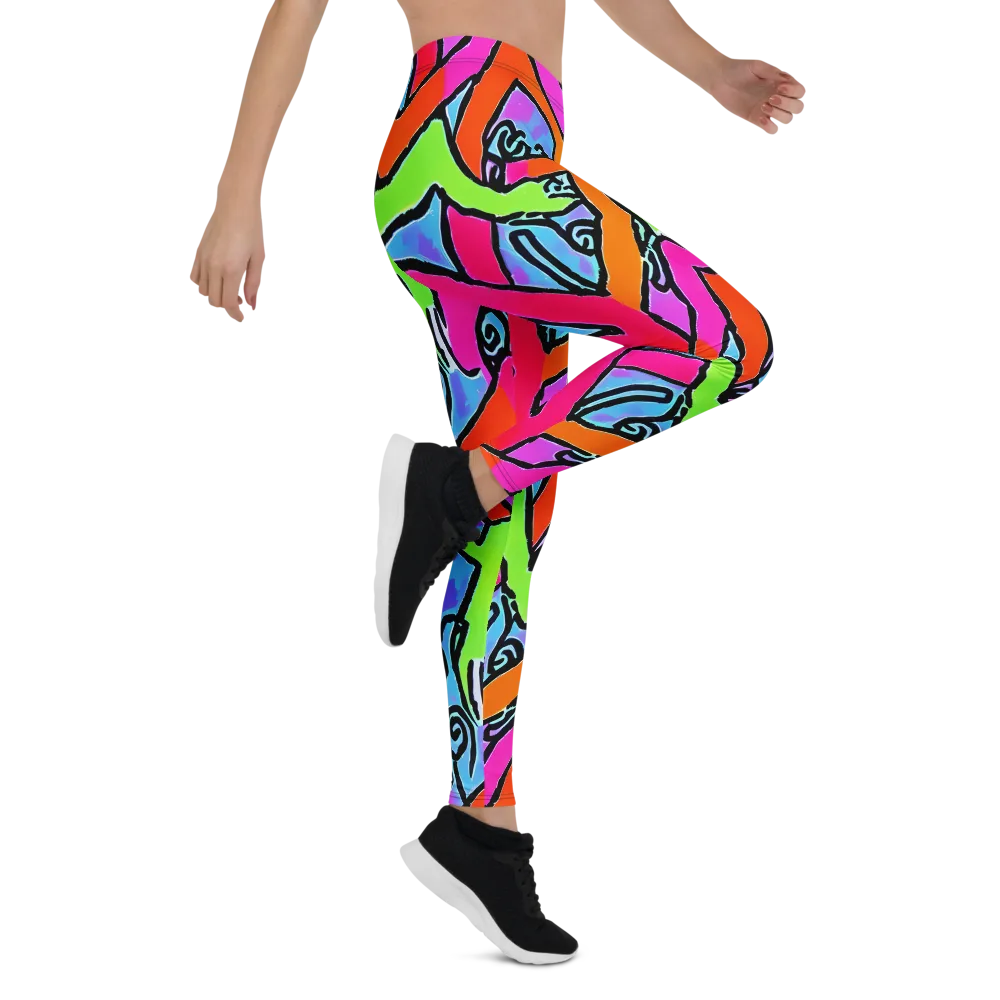 Electric Mosaic on Leggings — Right