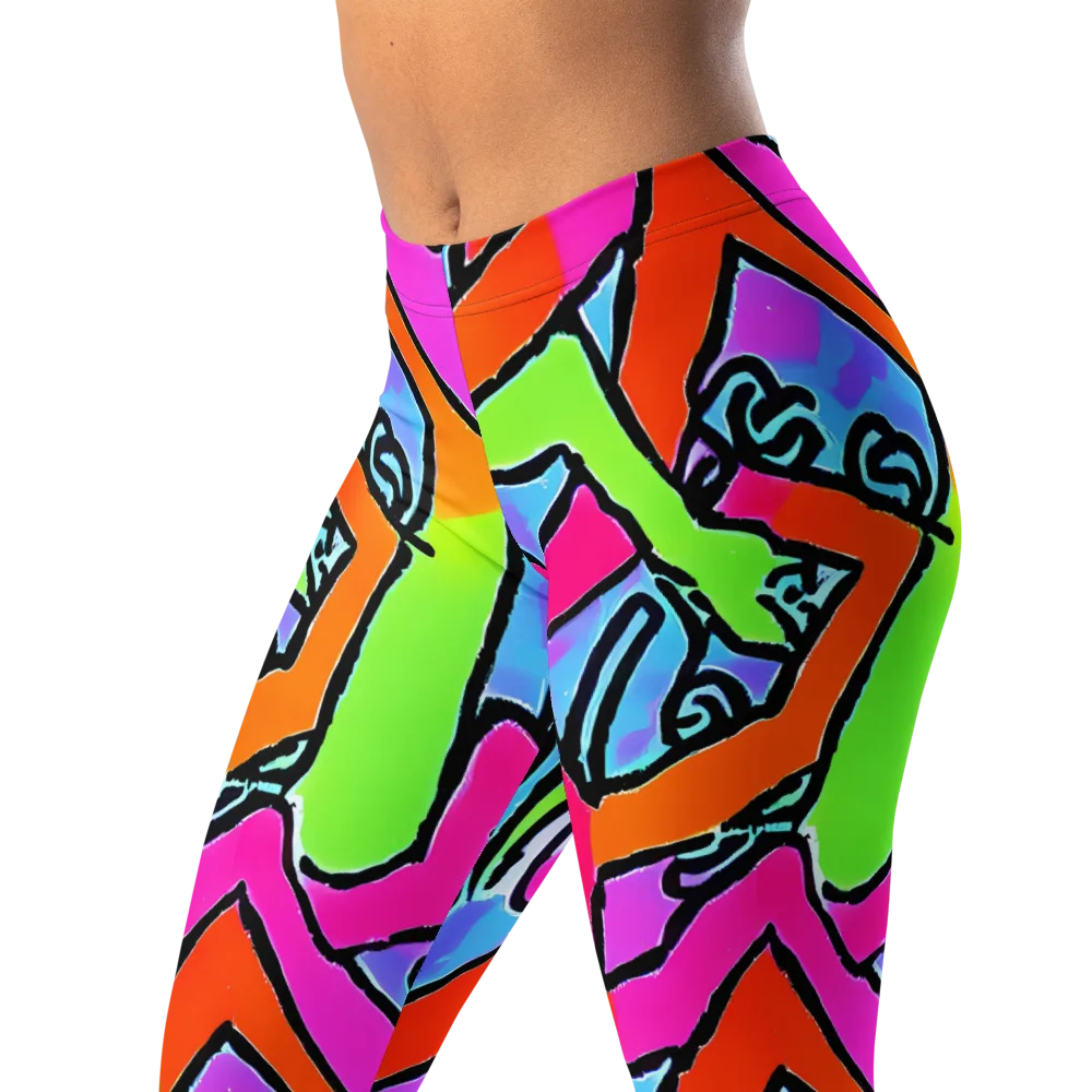 Electric Mosaic on Leggings — Left Front