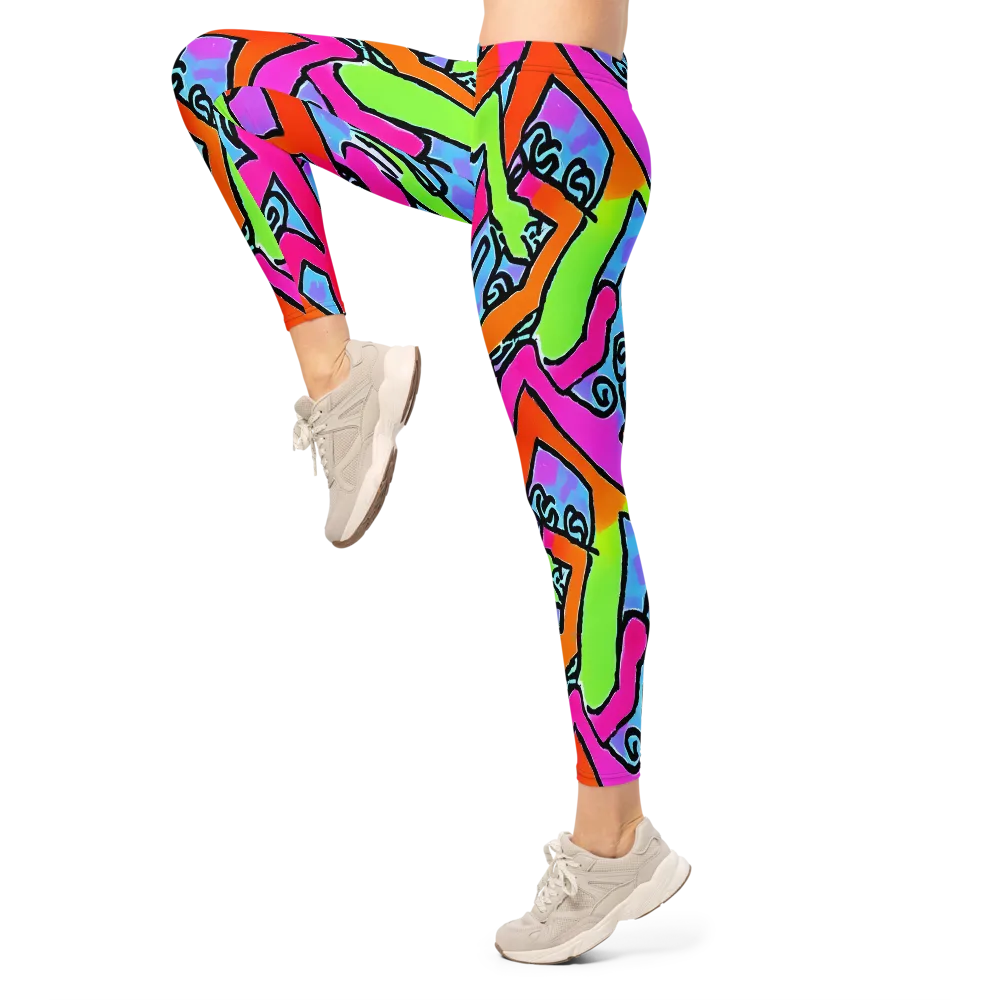 Electric Mosaic on Leggings — Left