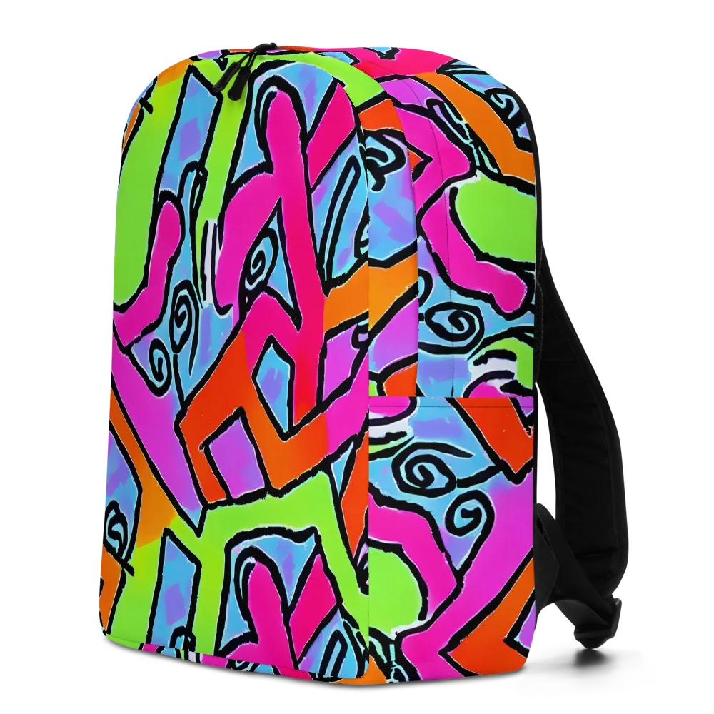Electric Mosaic on Minimalist Backpack — Left