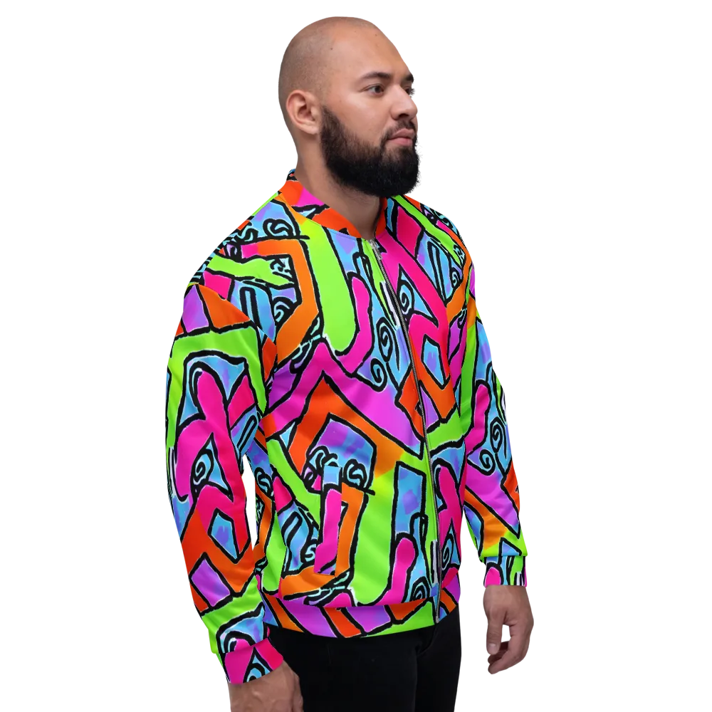 Electric Mosaic on Bomber Jacket — Right