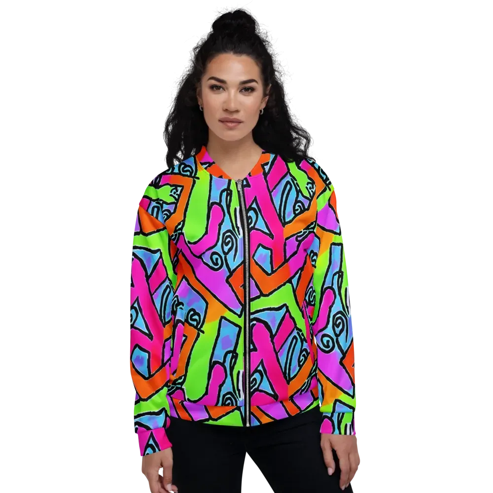 Electric Mosaic on Bomber Jacket — Front