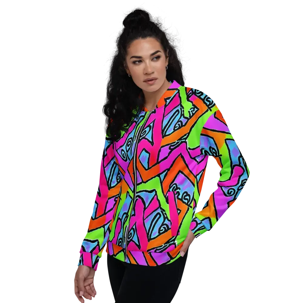 Electric Mosaic on Bomber Jacket — Left