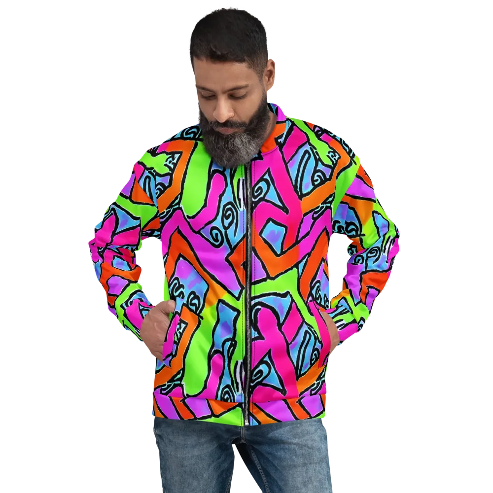 Electric Mosaic on Bomber Jacket — Front