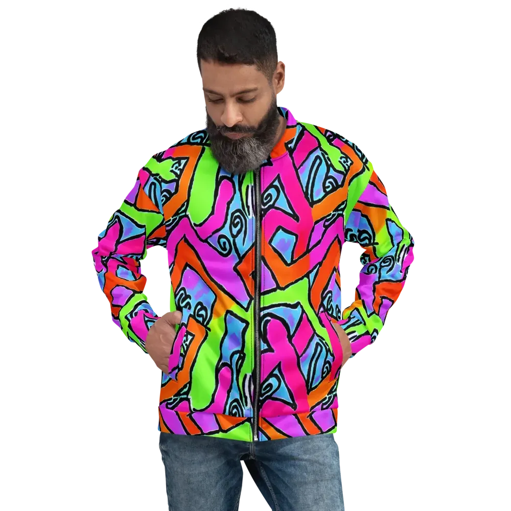 Electric Mosaic on Bomber Jacket — Front