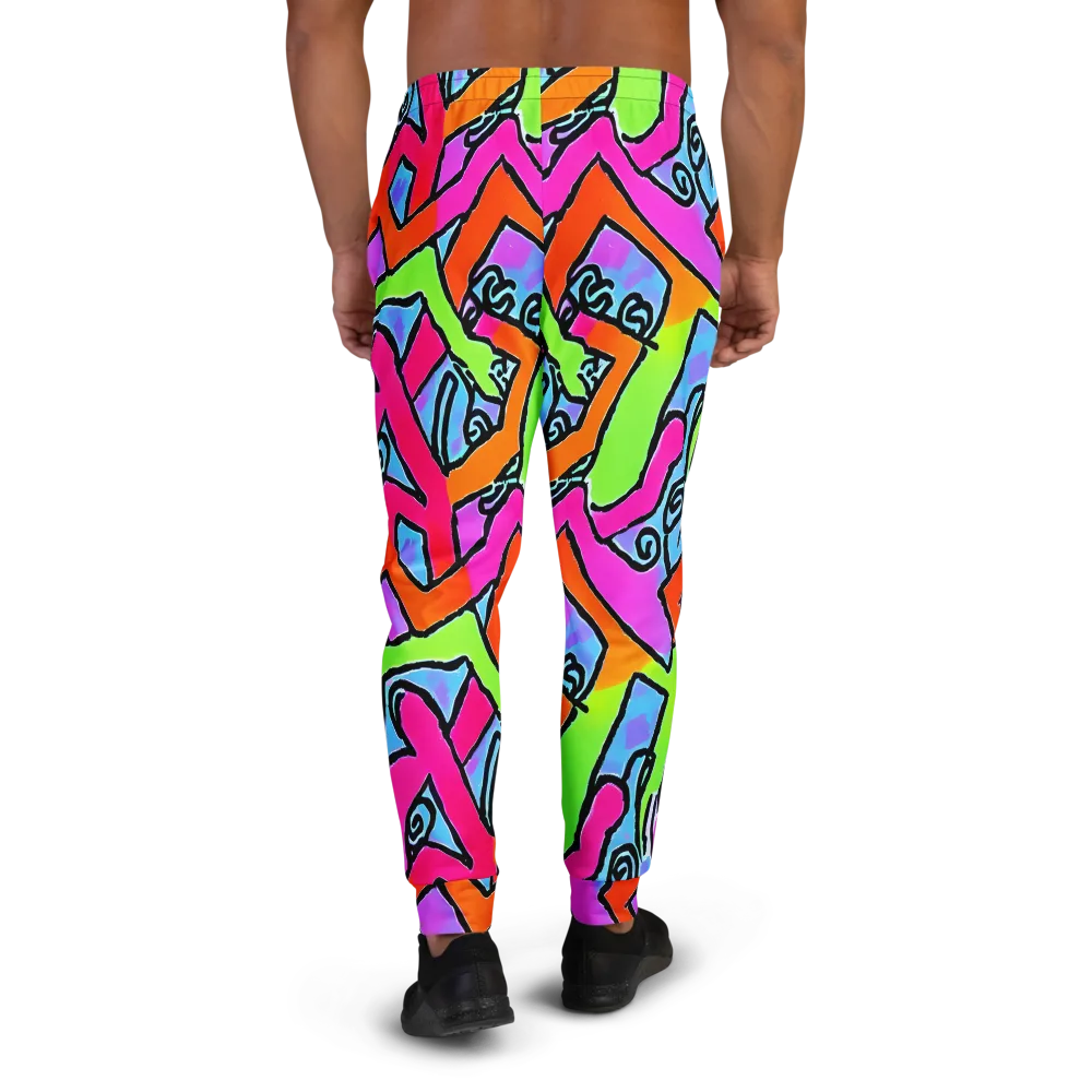 Electric Mosaic on Men's Joggers — Back