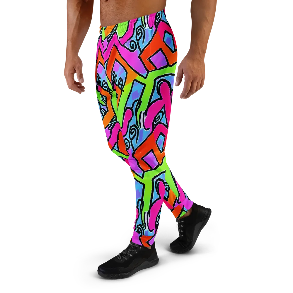 Electric Mosaic on Men's Joggers — Left
