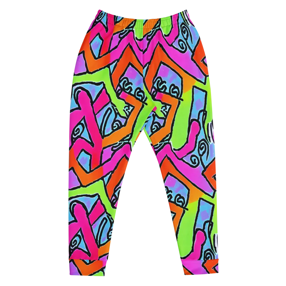 Electric Mosaic on Men's Joggers — Front