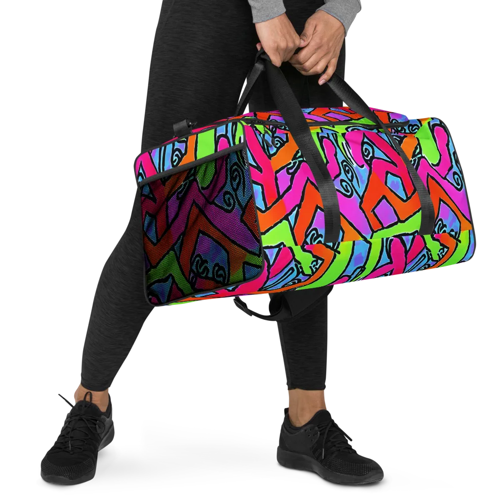 Electric Mosaic on Duffle Bag — Right Front