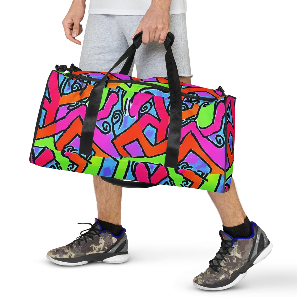 Electric Mosaic on Duffle Bag — Front