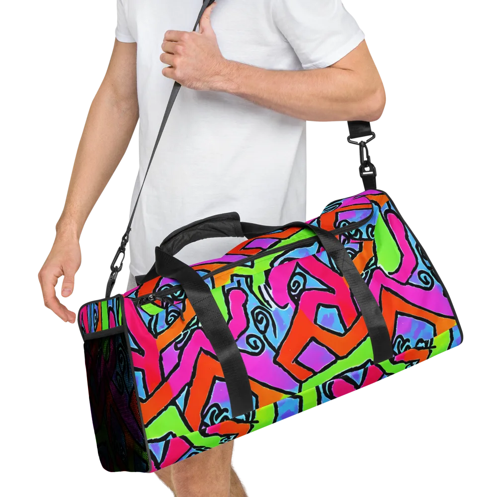 Electric Mosaic on Duffle Bag — Right Front