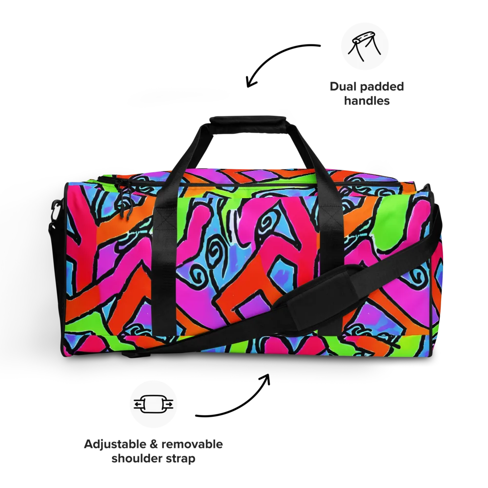 Electric Mosaic on Duffle Bag — Front