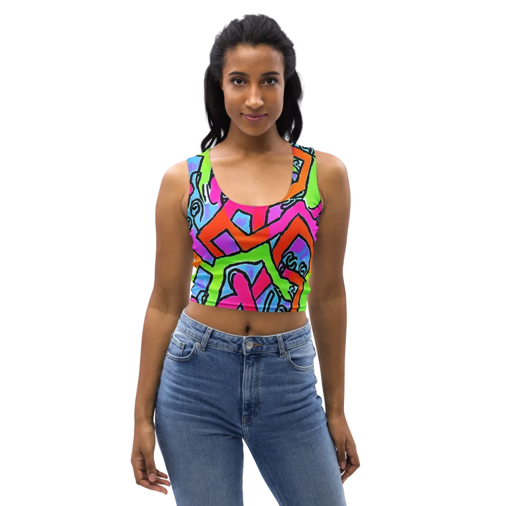 Electric Mosaic on Crop Top — Front