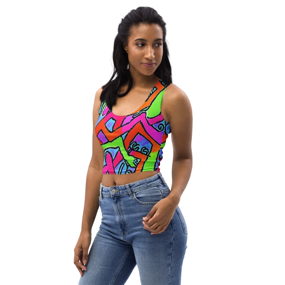 Electric Mosaic on Crop Top — Left Front