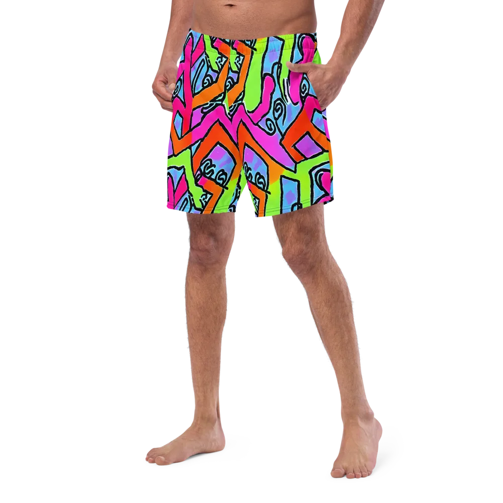 Electric Mosaic on Swim Trunks — Left Front