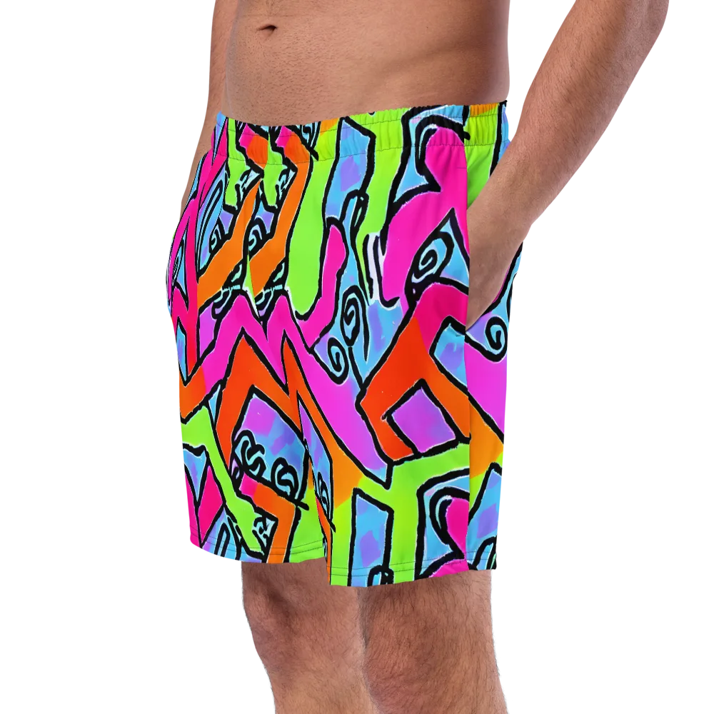 Electric Mosaic on Swim Trunks — Left Front
