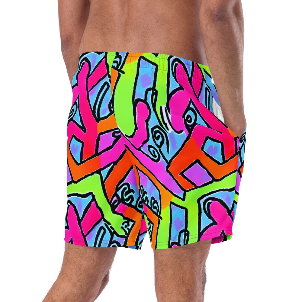 Electric Mosaic on Swim Trunks — Right Back