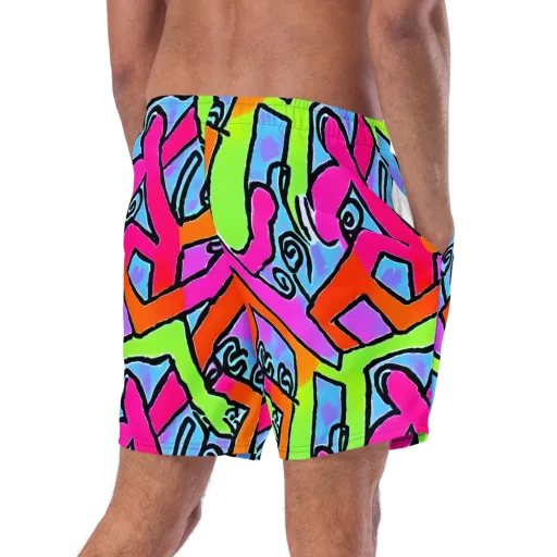 Electric Mosaic on a Swim Trunks
