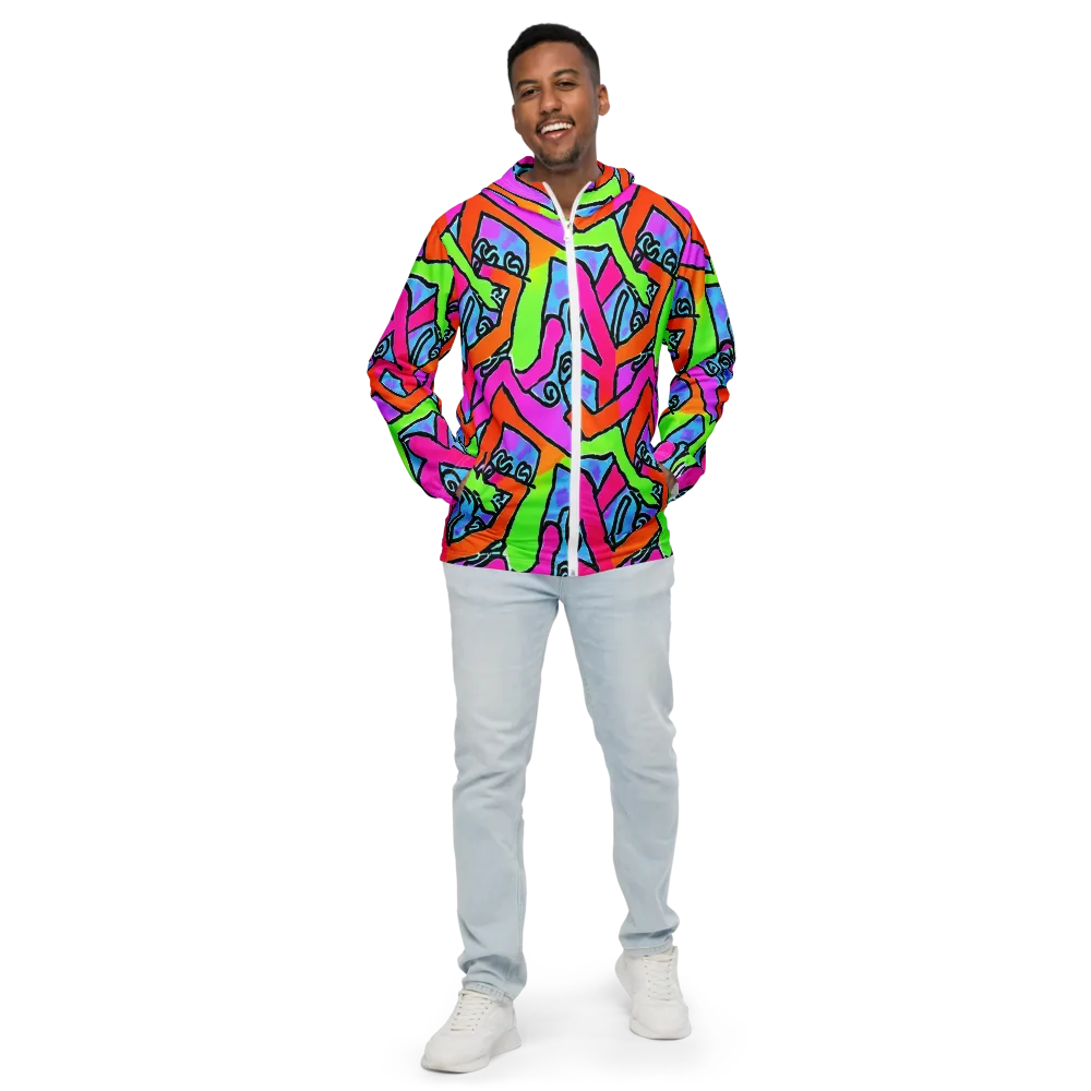 Electric Mosaic on Men's Windbreaker — Front