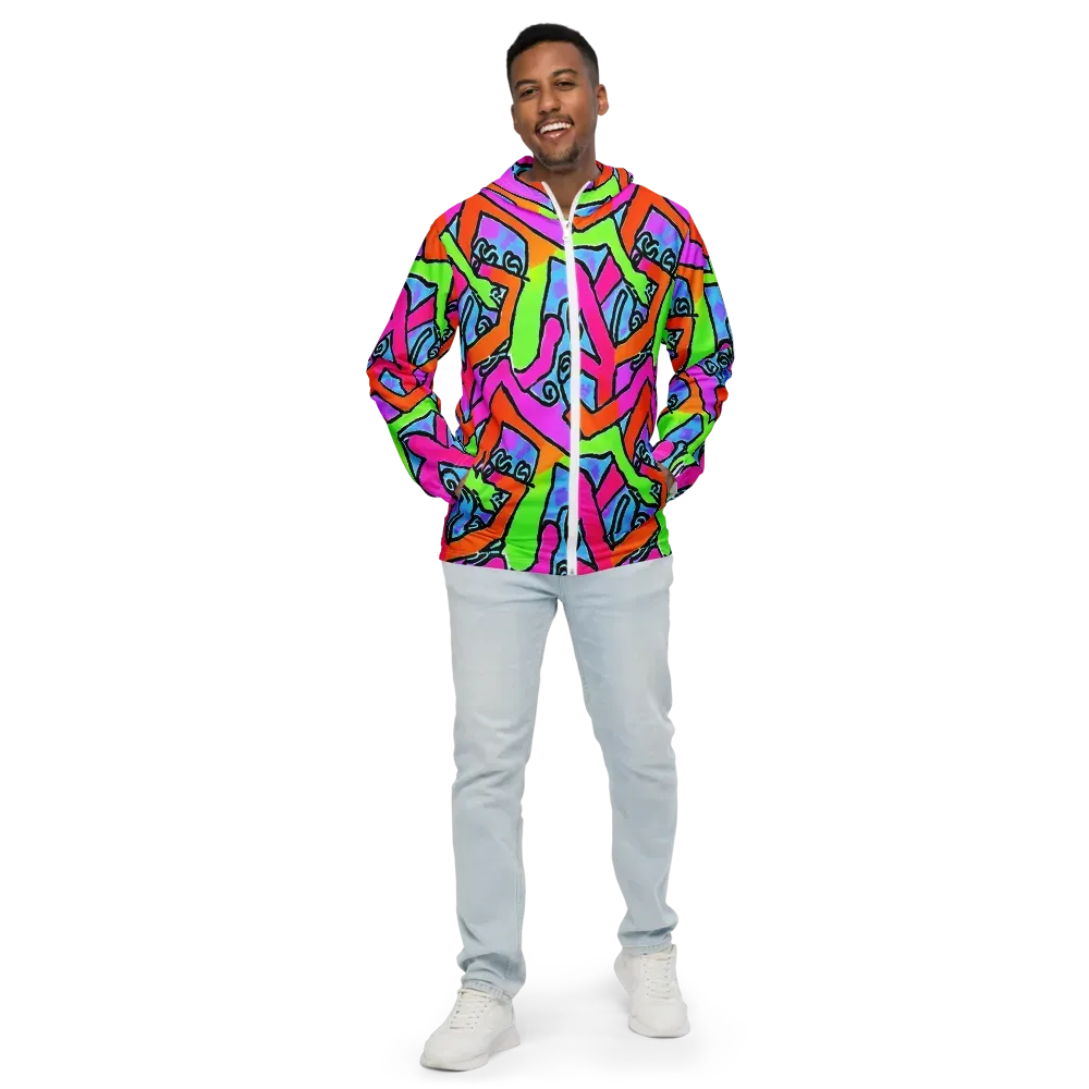 Electric Mosaic on Men's Windbreaker — Front