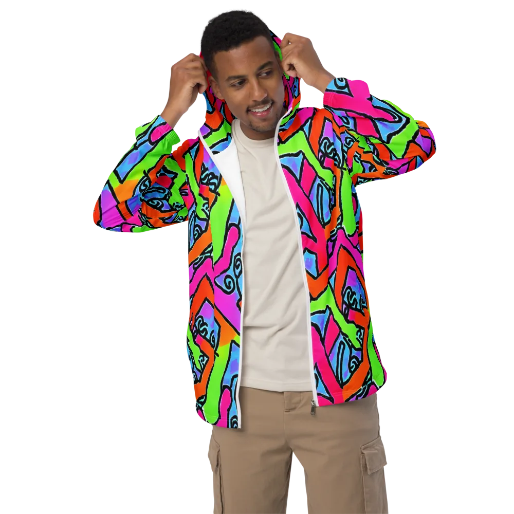 Electric Mosaic on Men's Windbreaker — Front